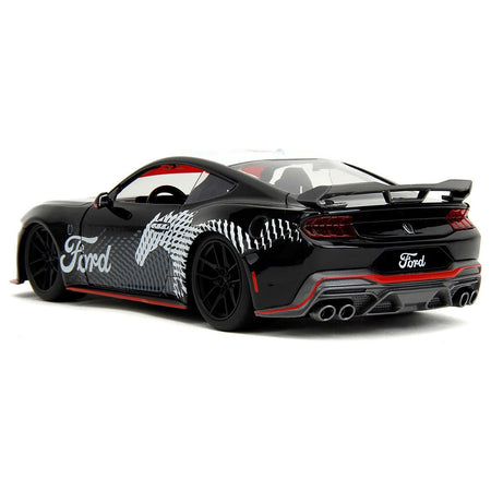 2024 Ford Mustang Dark Horse Black with White Top and "Mustang Horse Graphics" "Bigtime Muscle" Series 1/24 Diecast Model Car by Jada-Jada-ModelCars.com