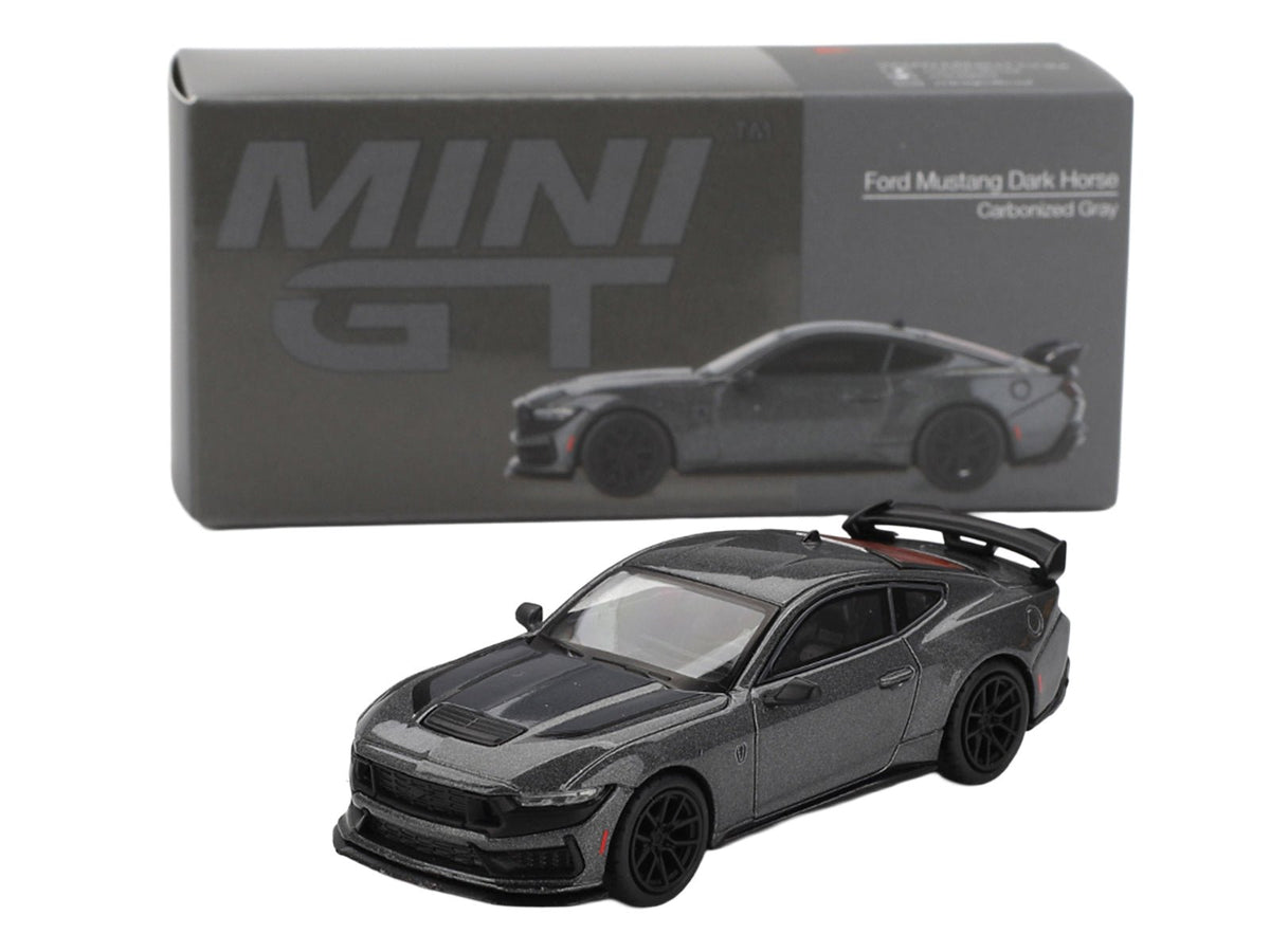 2024 Ford Mustang Dark Horse Carbonized Gray Metallic Limited Edition 1/64 Diecast Model Car by Mini GT-Mini GT-ModelCars.com
