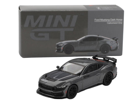 2024 Ford Mustang Dark Horse Carbonized Gray Metallic Limited Edition 1/64 Diecast Model Car by Mini GT-Mini GT-ModelCars.com