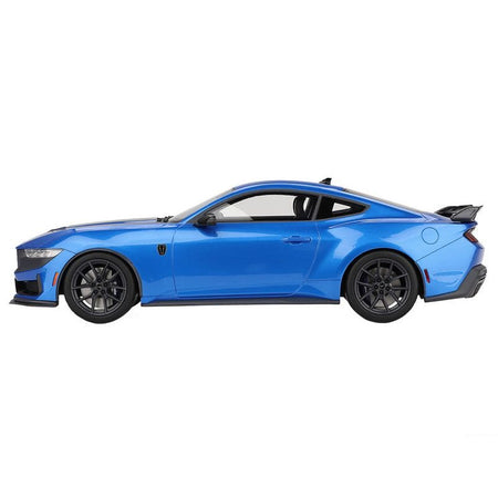 2024 Ford Mustang Dark Horse Grabber Blue Metallic with Black Hood Stripes 1/18 Model Car by Top Speed-Top Speed-ModelCars.com