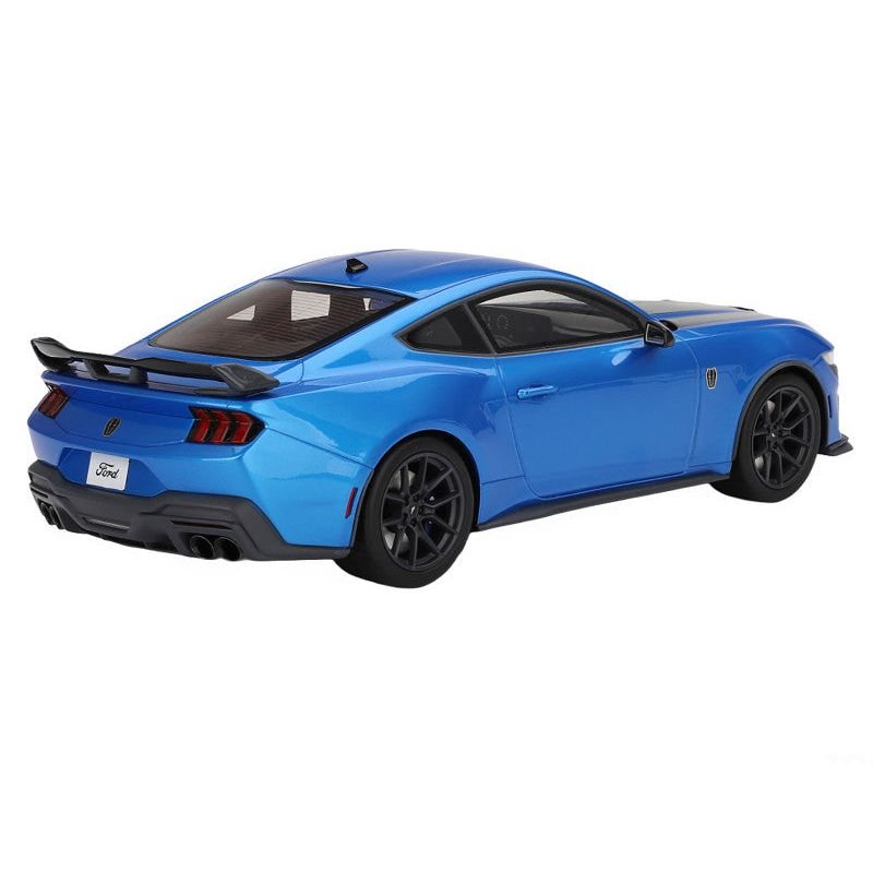 2024 Ford Mustang Dark Horse Grabber Blue Metallic with Black Hood Stripes 1/18 Model Car by Top Speed-Top Speed-ModelCars.com