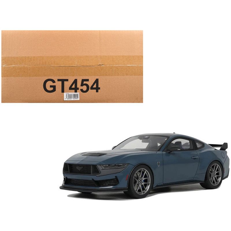 2024 Ford Mustang Dark Horse Vapor Blue Metallic with Black Stripes 1/18 Model Car by GT Spirit - GT Spirit - ModelCars.com