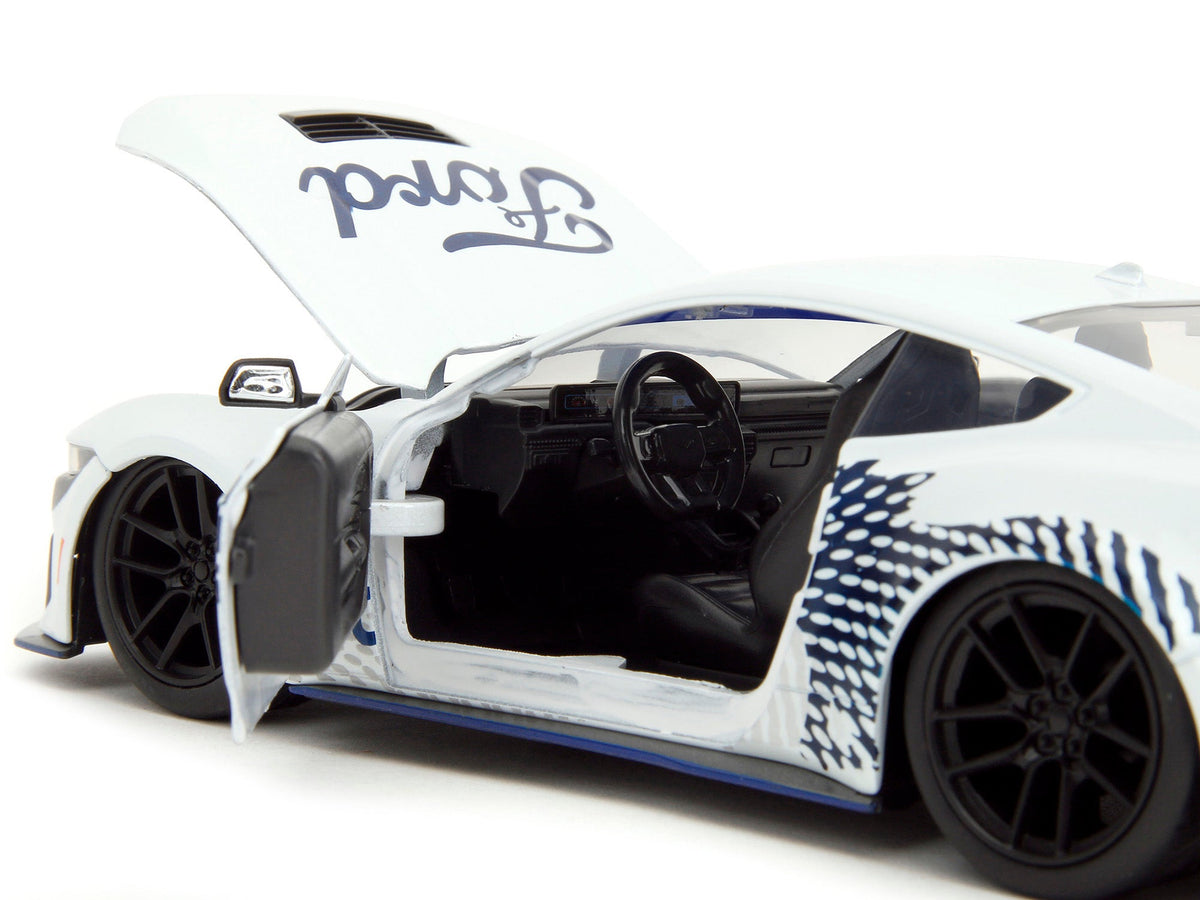 2024 Ford Mustang Dark Horse White with "Mustang Horse Graphics" "Bigtime Muscle" Series 1/24 Diecast Model Car by Jada-Jada-ModelCars.com