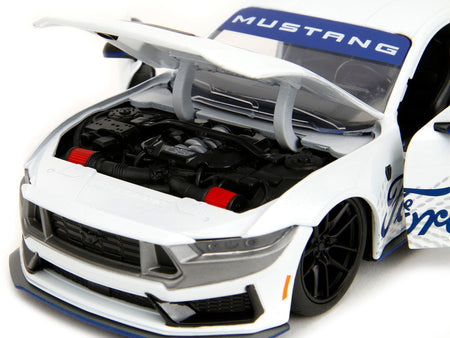 2024 Ford Mustang Dark Horse White with "Mustang Horse Graphics" "Bigtime Muscle" Series 1/24 Diecast Model Car by Jada-Jada-ModelCars.com