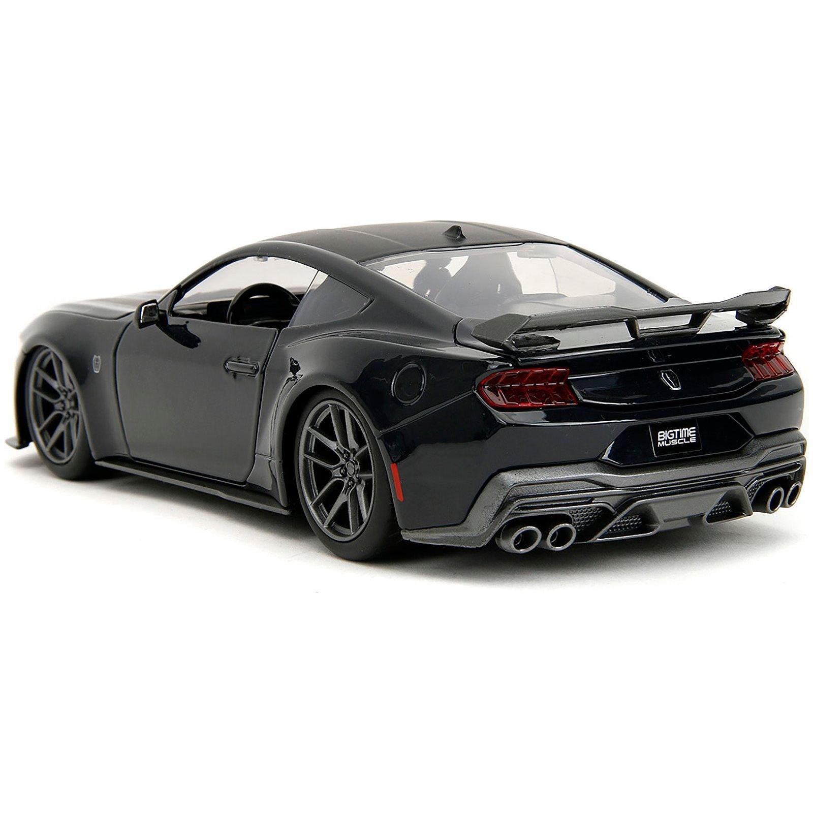 2024 Ford Mustang Dark House Black Metallic with Matt Black Hood and Top "Bigtime Muscle" Series 1/24 Diecast Model Car by Jada - Jada - ModelCars.com