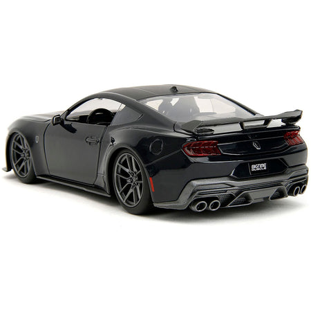 2024 Ford Mustang Dark House Black Metallic with Matt Black Hood and Top "Bigtime Muscle" Series 1/24 Diecast Model Car by Jada - Jada - ModelCars.com