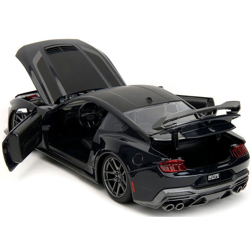 2024 Ford Mustang Dark House Black Metallic with Matt Black Hood and Top "Bigtime Muscle" Series 1/24 Diecast Model Car by Jada - Jada - ModelCars.com