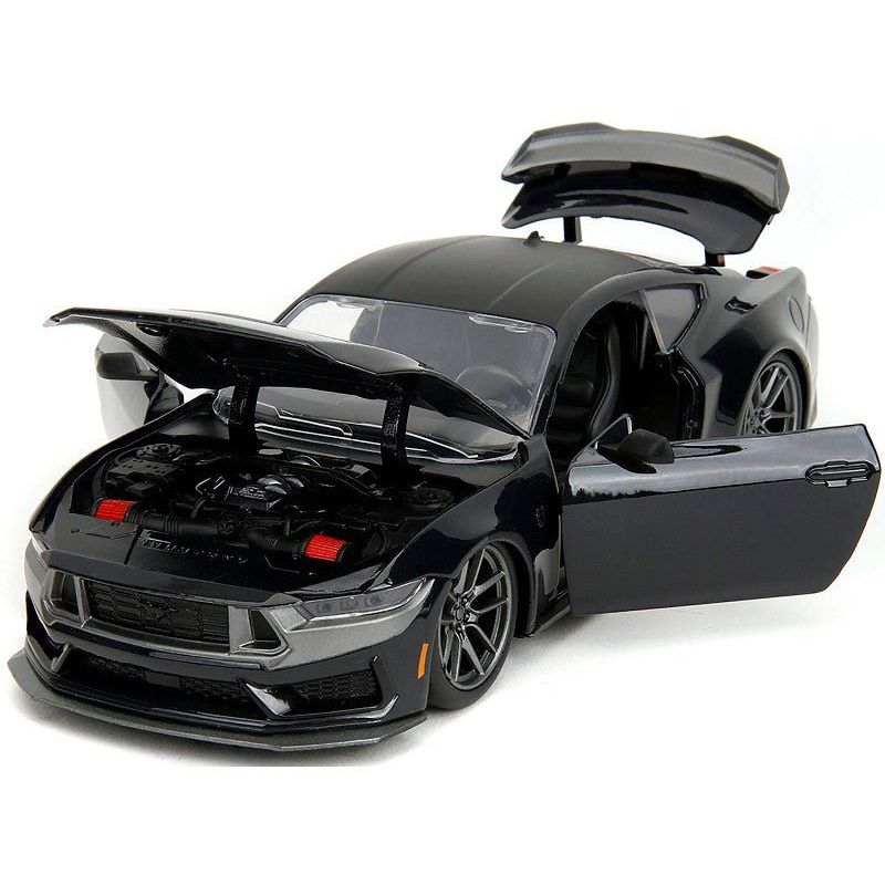 2024 Ford Mustang Dark House Black Metallic with Matt Black Hood and Top "Bigtime Muscle" Series 1/24 Diecast Model Car by Jada - Jada - ModelCars.com