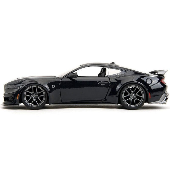 2024 Ford Mustang Dark House Black Metallic with Matt Black Hood and Top "Bigtime Muscle" Series 1/24 Diecast Model Car by Jada-Jada-ModelCars.com
