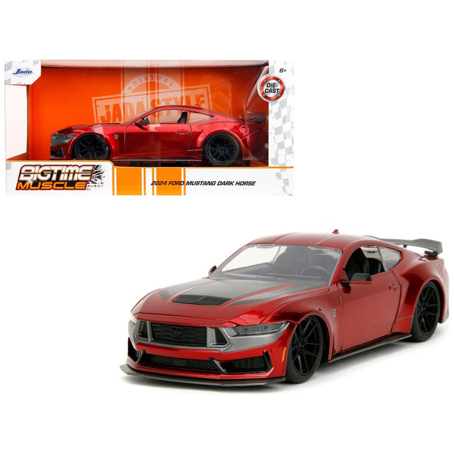2024 Ford Mustang Dark House Candy Red with Gray Hood "Bigtime Muscle" Series 1/24 Diecast Model Car by Jada-Jada-ModelCars.com