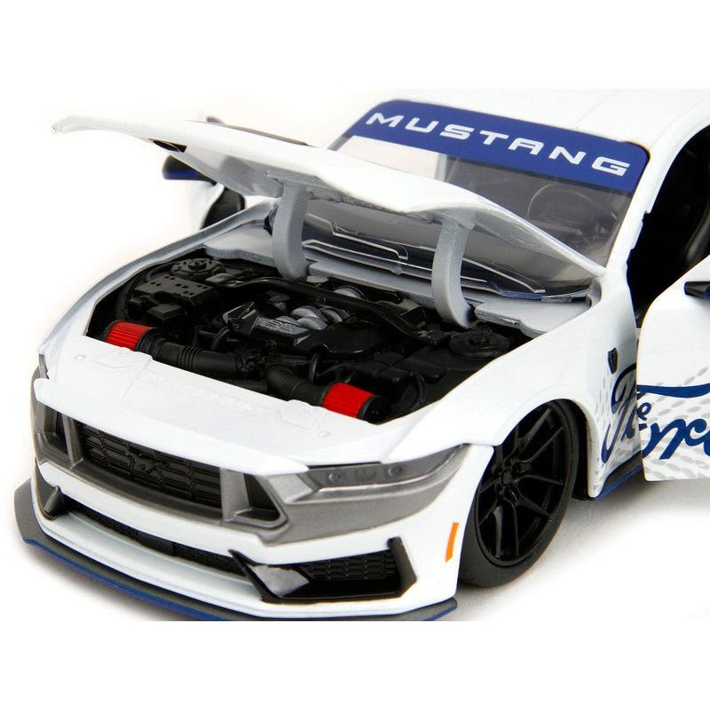 2024 Ford Mustang Dark House White with "Mustang Horse Graphics" "Bigtime Muscle" Series 1/24 Diecast Model Car by Jada-Jada-ModelCars.com