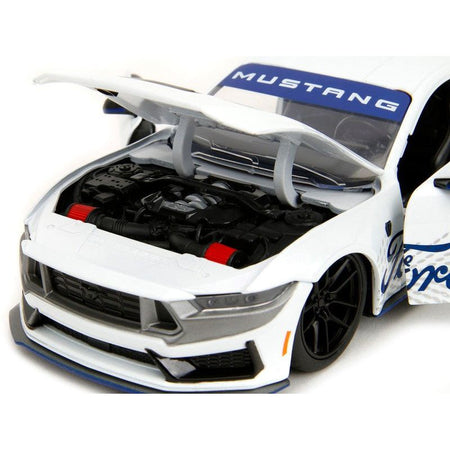 2024 Ford Mustang Dark House White with "Mustang Horse Graphics" "Bigtime Muscle" Series 1/24 Diecast Model Car by Jada-Jada-ModelCars.com