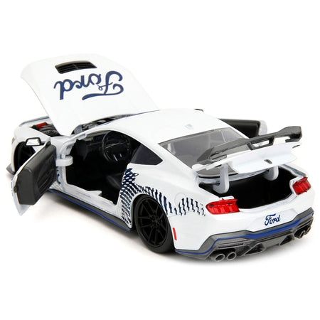 2024 Ford Mustang Dark House White with "Mustang Horse Graphics" "Bigtime Muscle" Series 1/24 Diecast Model Car by Jada-Jada-ModelCars.com