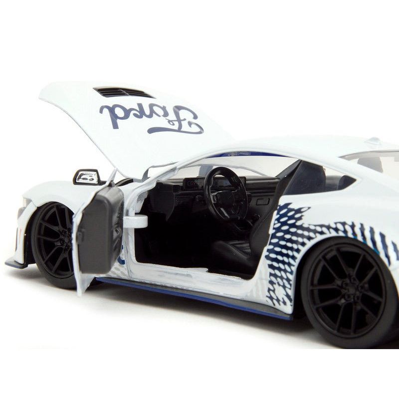 2024 Ford Mustang Dark House White with "Mustang Horse Graphics" "Bigtime Muscle" Series 1/24 Diecast Model Car by Jada-Jada-ModelCars.com