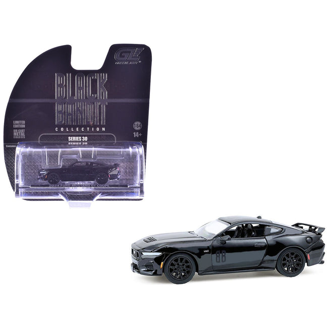 2024 Ford Mustang GT Coupe Black "Black Bandit" Series 30 1/64 Diecast Model Car by Greenlight-Greenlight-ModelCars.com