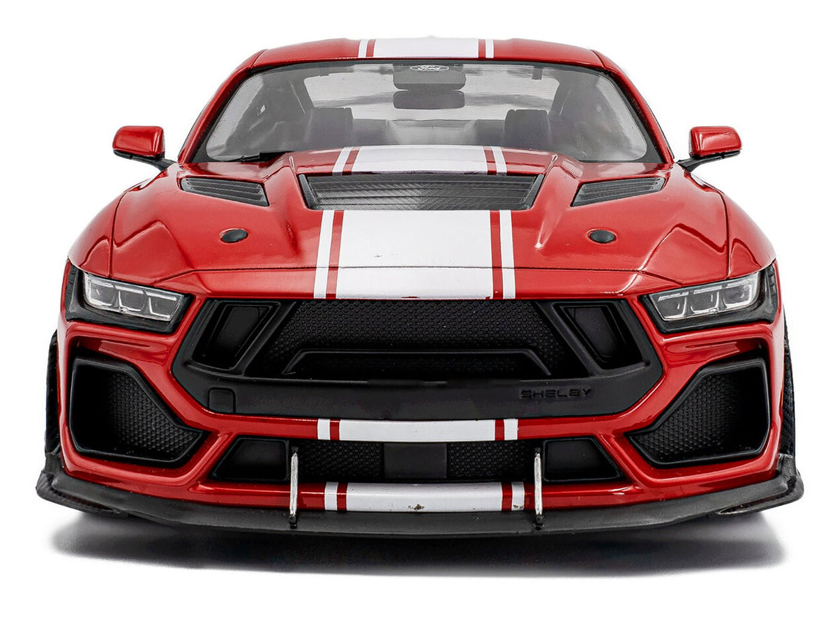 2024 Ford Shelby Mustang Super Snake Race Red with White Stripes 1/18 Diecast Model Car by Solido-Solido-ModelCars.com
