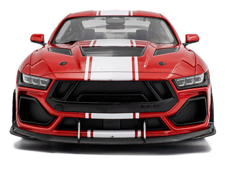 2024 Ford Shelby Mustang Super Snake Race Red with White Stripes 1/18 Diecast Model Car by Solido-Solido-ModelCars.com