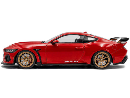 2024 Ford Shelby Mustang Super Snake Race Red with White Stripes 1/18 Diecast Model Car by Solido-Solido-ModelCars.com