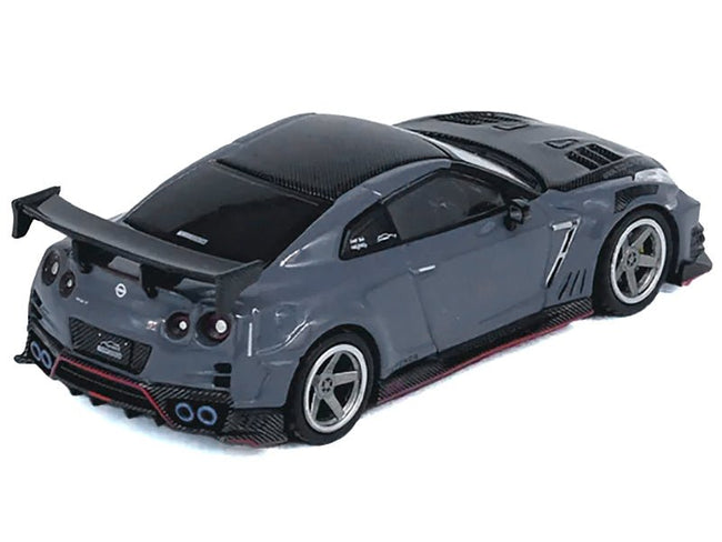 2024 Nissan GT-R (R35) Nismo "Top Secret" RHD (Right Hand Drive) Gray with Carbon Hood and Top "Hong Kong Toy Car Salon 2024 Special Edition" 1/64 Diecast Model Car by Inno Models-Inno Models-ModelCars.com