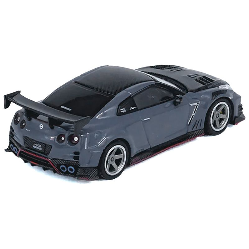 2024 Nissan GT - R (R35) Nismo "Top Secret" RHD (Right Hand Drive) Gray with Carbon Hood and Top "Hong Kong Toy Car Salon 2024 Special Edition" 1/64 Diecast Model Car by Inno Models - Inno Models - ModelCars.com
