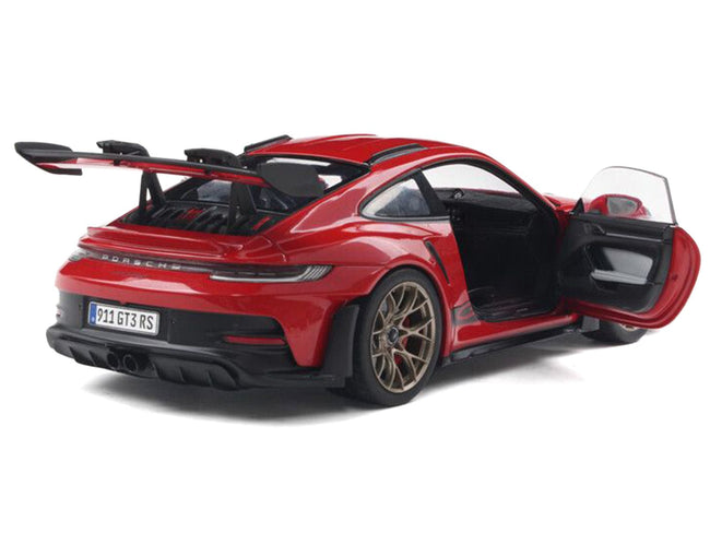 2024 Porsche 911 (992) GT3 RS Guards Red with Black Stripes 1/18 Diecast Model Car by Solido-Solido-ModelCars.com