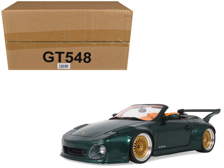 2024 Porsche 911 (997) Old & New Tokyo Auto Salon Cabriolet Dark Green Metallic with Orange Interior 1/18 Model Car by GT Spirit-GT Spirit-ModelCars.com