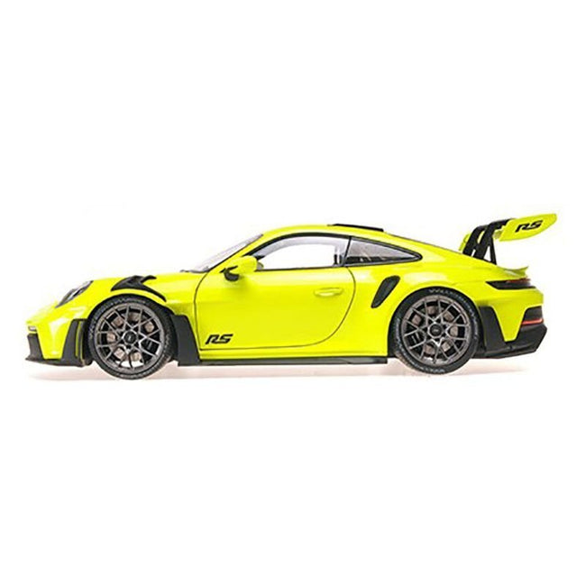 2024 Porsche 911 GT3 RS Acid Green with Carbon Top and Hood Stripes Limited Edition to 400 pieces Worldwide 1/18 Diecast Model Car by Minichamps-Minichamps-ModelCars.com