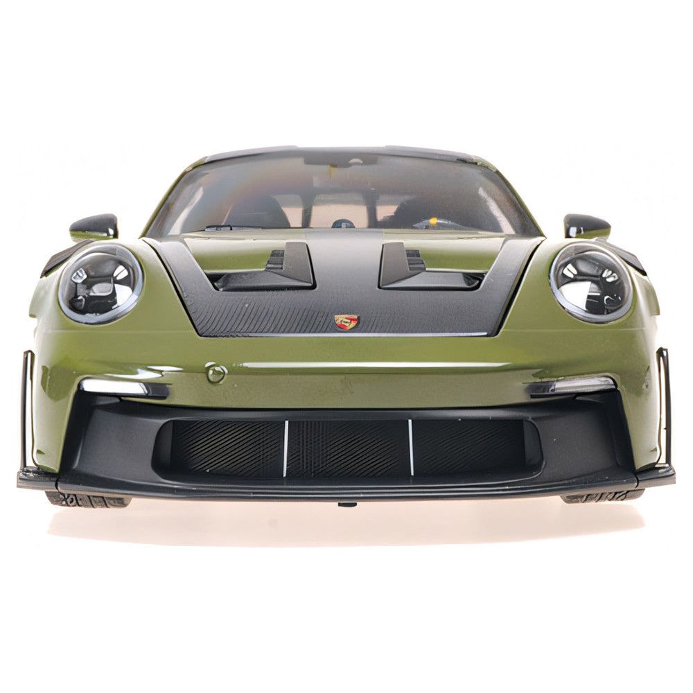 2024 Porsche 911 GT3 RS Nato Olive with Carbon Top and Hood Stripes Limited Edition to 400 pieces Worldwide 1/18 Diecast Model Car by Minichamps - Minichamps - ModelCars.com