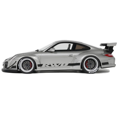 2024 Porsche 911 RWB Abu Silver Metallic with Black Hood 1/18 Model Car by GT Spirit - GT Spirit - ModelCars.com