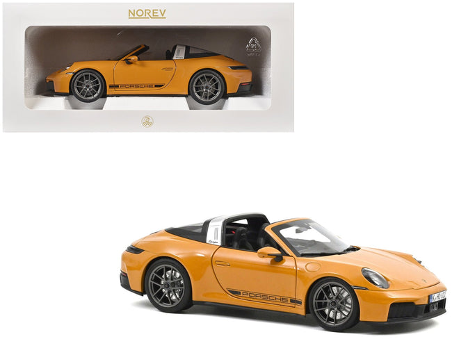 2024 Porsche 911 Targa Bahama Yellow with Black Stripes 1/18 Diecast Model Car by Norev-Norev-ModelCars.com