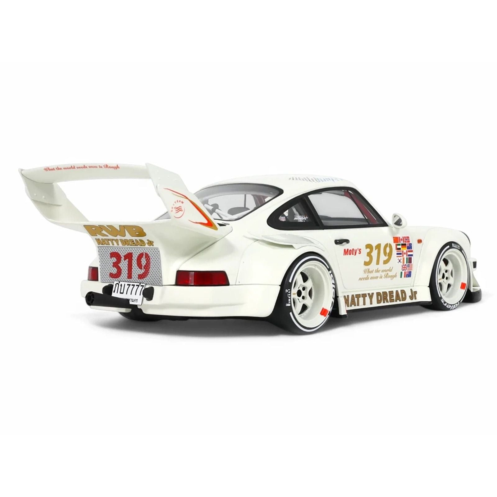 2024 Porsche RWB 964 "Natty Dread Junior" White with Graphics 1/18 Model Car by GT Spirit - GT Spirit - ModelCars.com