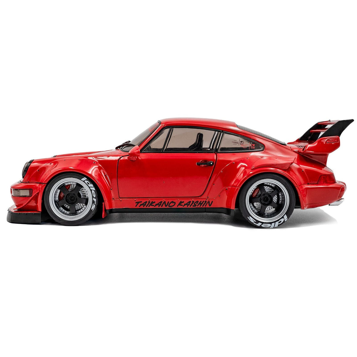 2024 RWB Bodykit "Taikano Kaishin" Red with Black Stripes 1/18 Diecast Model Car by Solido-Solido-ModelCars.com