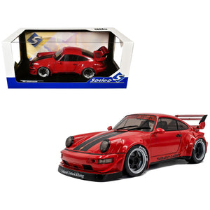 2024 RWB Bodykit "Taikano Kaishin" Red with Black Stripes 1/18 Diecast Model Car by Solido