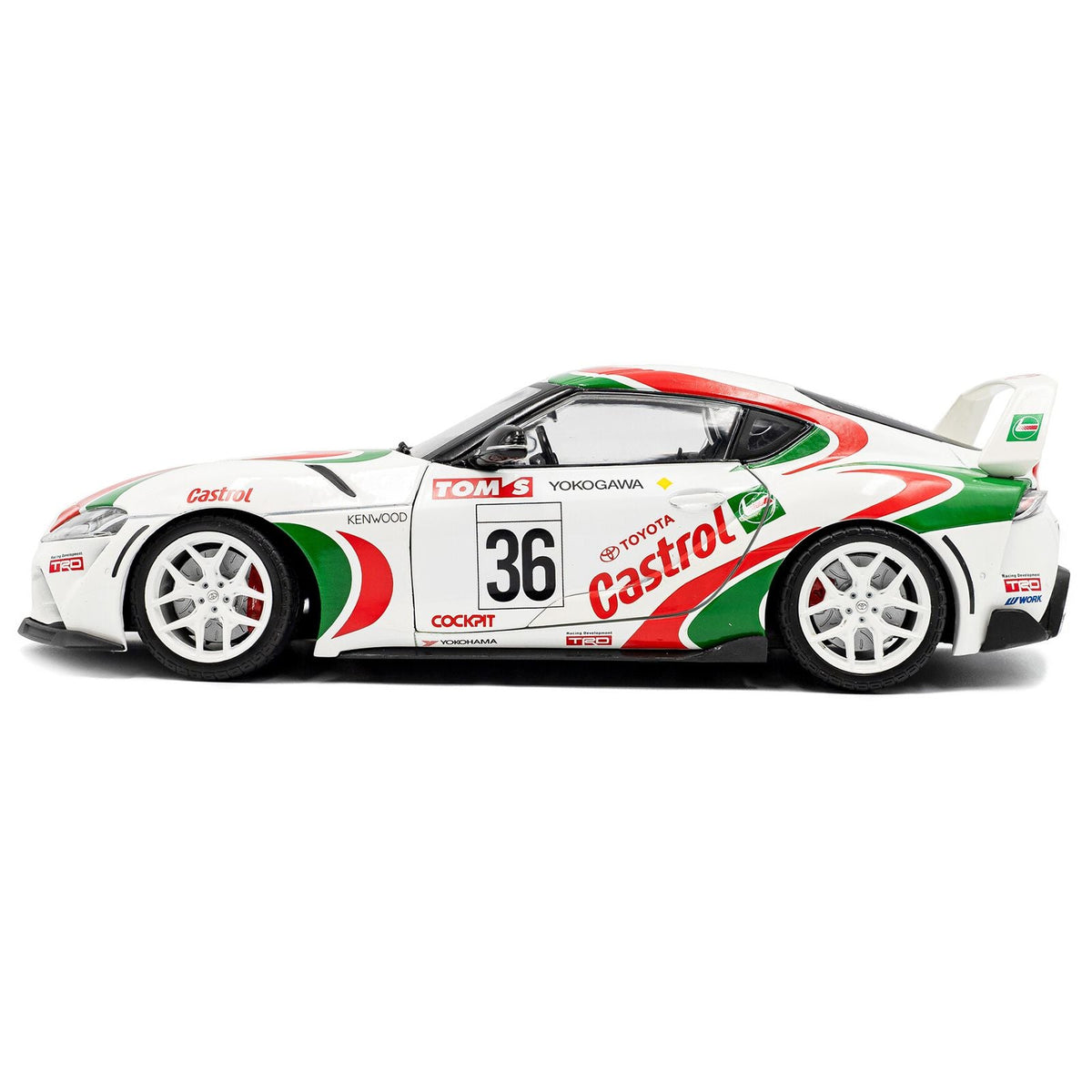 2024 Toyota GR Supra #36 "Toyota Racing Tribute" White with Green and Red Graphics 1/18 Diecast Model Car by Solido-Solido-ModelCars.com