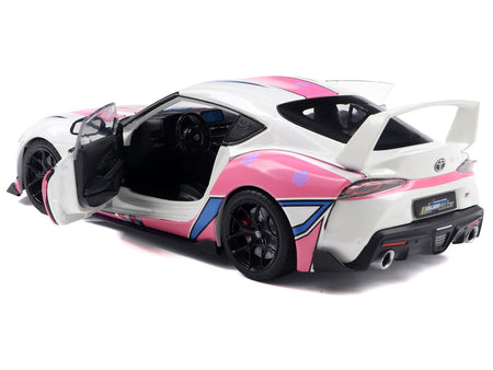 2024 Toyota GR Supra "Itasha" White with Graphics "StreetFighters" 1/18 Diecast Model Car by Solido-Solido-ModelCars.com