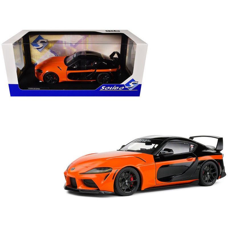2024 Toyota GR Supra "StreetFighter" Orange and Black 1/18 Diecast Model Car by Solido-Solido-ModelCars.com