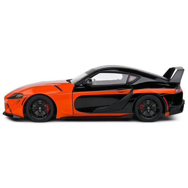 2024 Toyota GR Supra "StreetFighter" Orange and Black 1/18 Diecast Model Car by Solido-Solido-ModelCars.com