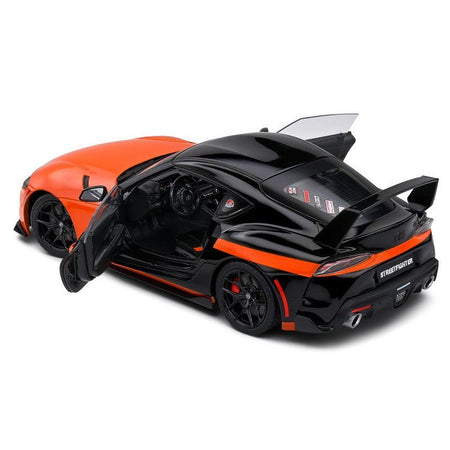 2024 Toyota GR Supra "StreetFighter" Orange and Black 1/18 Diecast Model Car by Solido-Solido-ModelCars.com
