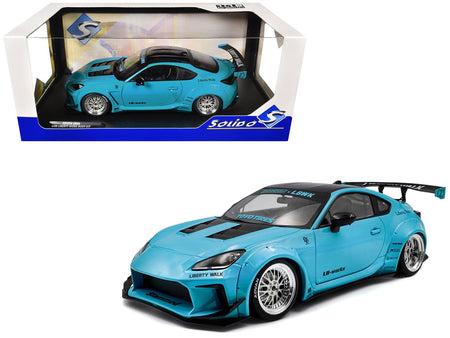 2024 Toyota GR86 LBWK Body Kit RHD (Right Hand Drive) Baby Blue with Black Top 1/18 Diecast Model Car by Solido-Solido-ModelCars.com