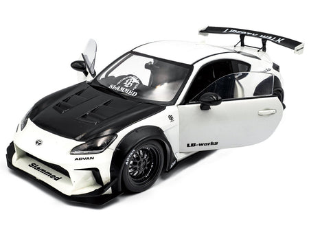 2024 Toyota GR86 LBWK Body Kit RHD (Right Hand Drive) Pearl White with Carbon Hood 1/18 Diecast Model Car by Solido-Solido-ModelCars.com