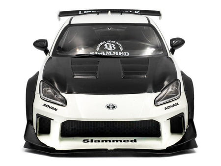 2024 Toyota GR86 LBWK Body Kit RHD (Right Hand Drive) Pearl White with Carbon Hood 1/18 Diecast Model Car by Solido-Solido-ModelCars.com