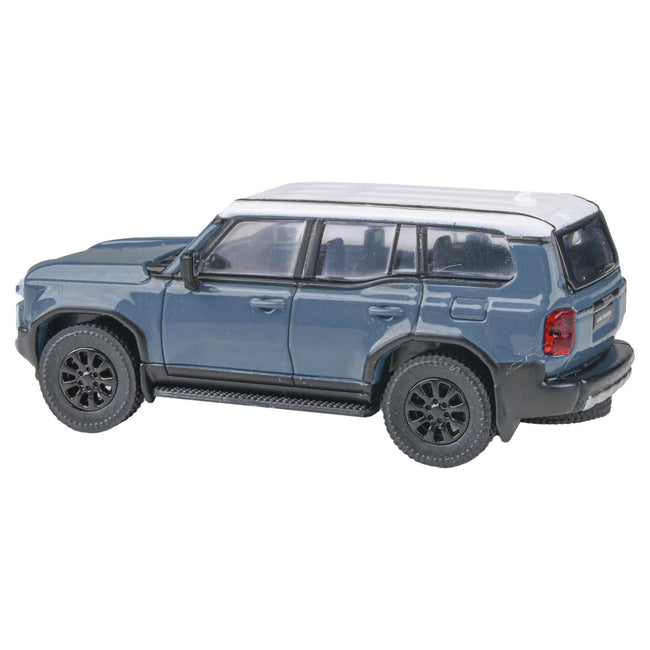 2024 Toyota Land Cruiser 250 Prado Heritage Blue with White Top 1/64 Diecast Model Car by Paragon Models-Paragon-ModelCars.com
