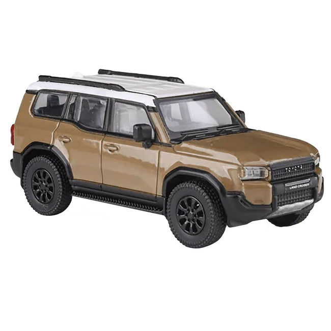 2024 Toyota Land Cruiser 250 Prado Trail Dust Beige with White Top 1/64 Diecast Model Car by Paragon Models-Paragon-ModelCars.com