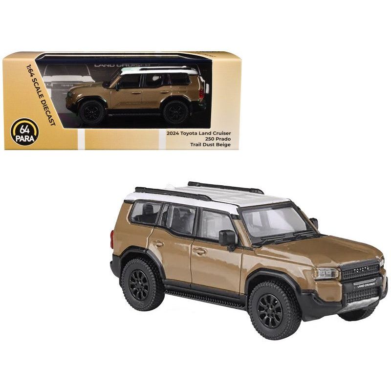 2024 Toyota Land Cruiser 250 Prado Trail Dust Beige with White Top 1/64 Diecast Model Car by Paragon Models - Paragon - ModelCars.com