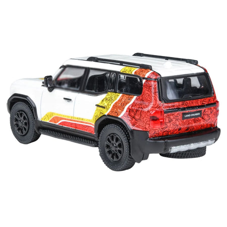 2024 Toyota Land Cruiser 250 Prado White with "TRD" Stripes 1/64 Diecast Model Car by Paragon-Paragon-ModelCars.com