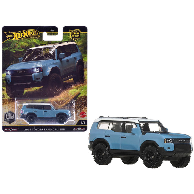 2024 Toyota Land Cruiser Blue with White Top "HW Off Road" Series Diecast Model Car by Hot Wheels-Hotwheels-ModelCars.com