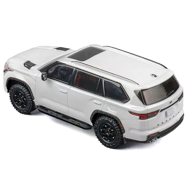 2024 Toyota Sequoia White with Red Interior 1/64 Diecast Model Car by CM Model-CM Models-ModelCars.com
