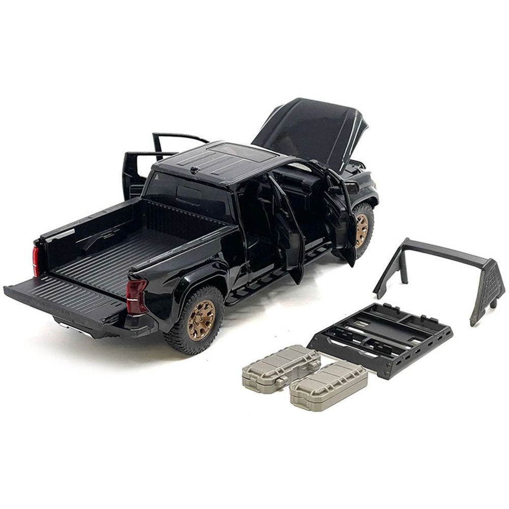2024 Toyota Tacoma Trailhunter Edition Pickup Truck Black 1/24 Diecast Model Car-Kingstoy-ModelCars.com