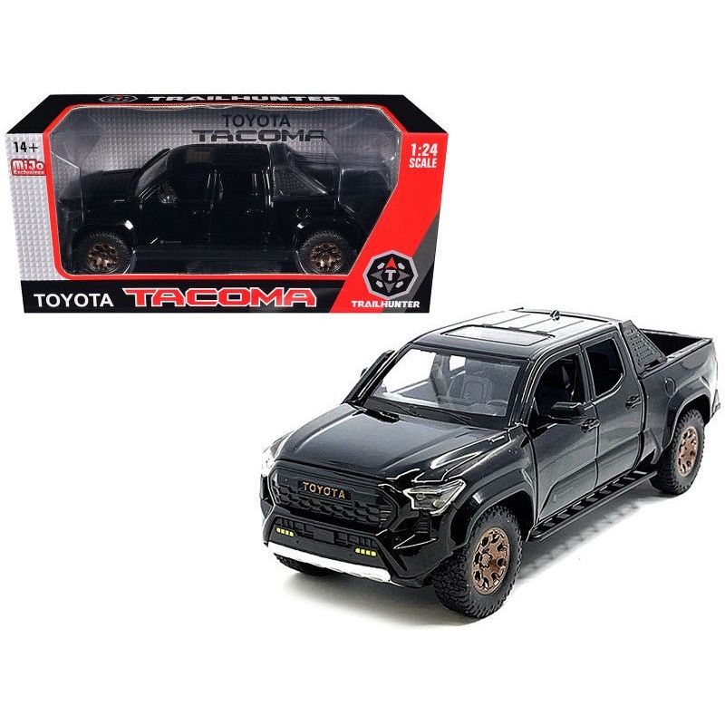 2024 Toyota Tacoma Trailhunter Edition Pickup Truck Black 1/24 Diecast Model Car-Kingstoy-ModelCars.com