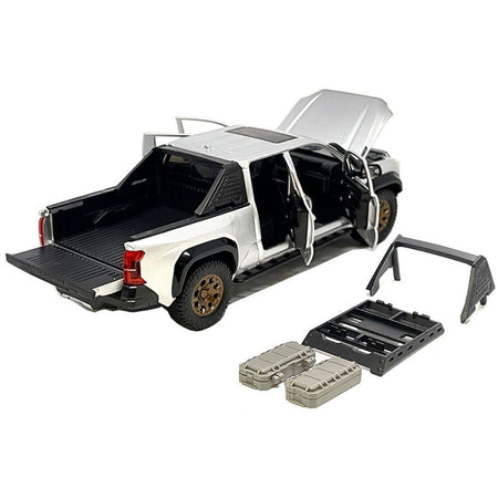 2024 Toyota Tacoma Trailhunter Edition Pickup Truck Silver Metallic 1/24 Diecast Model Car-Kingstoy-ModelCars.com